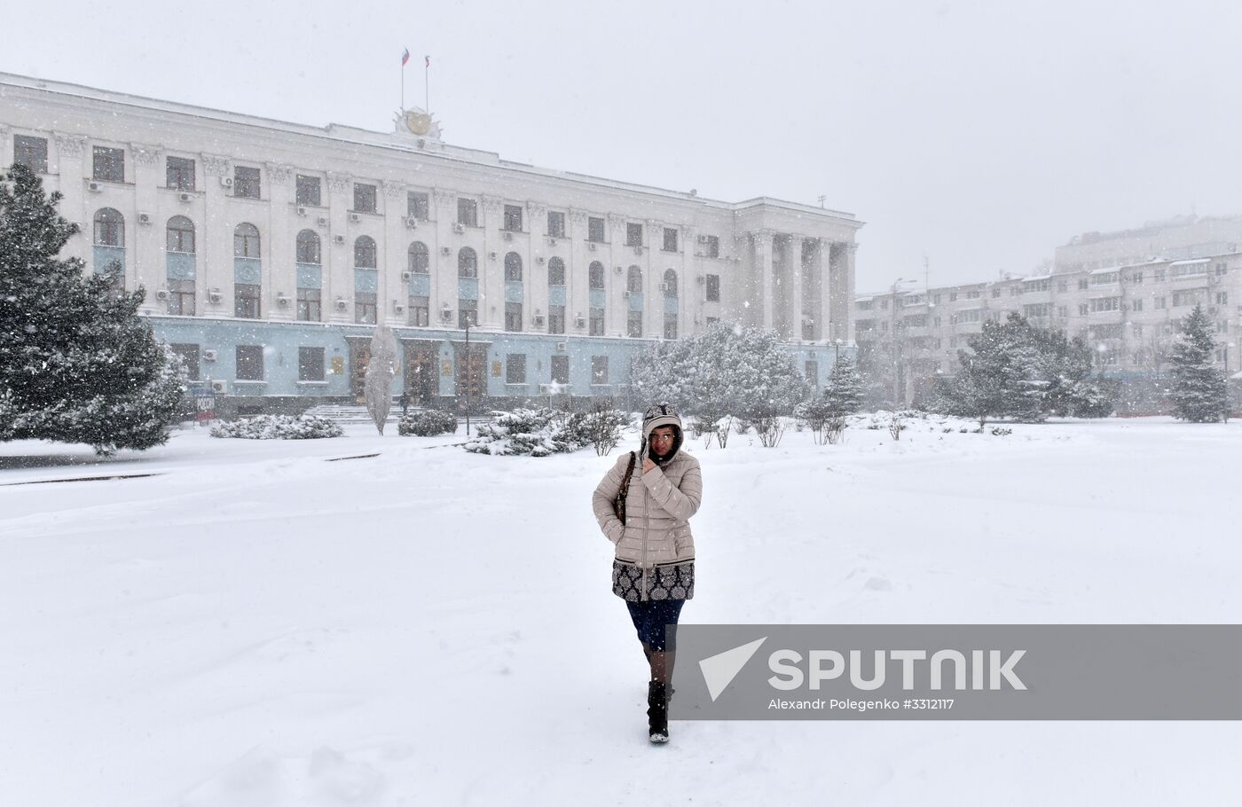 Snowfall in Crimea