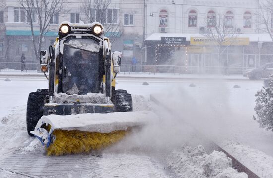 Snowfall in Crimea