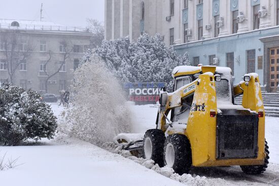 Snowfall in Crimea