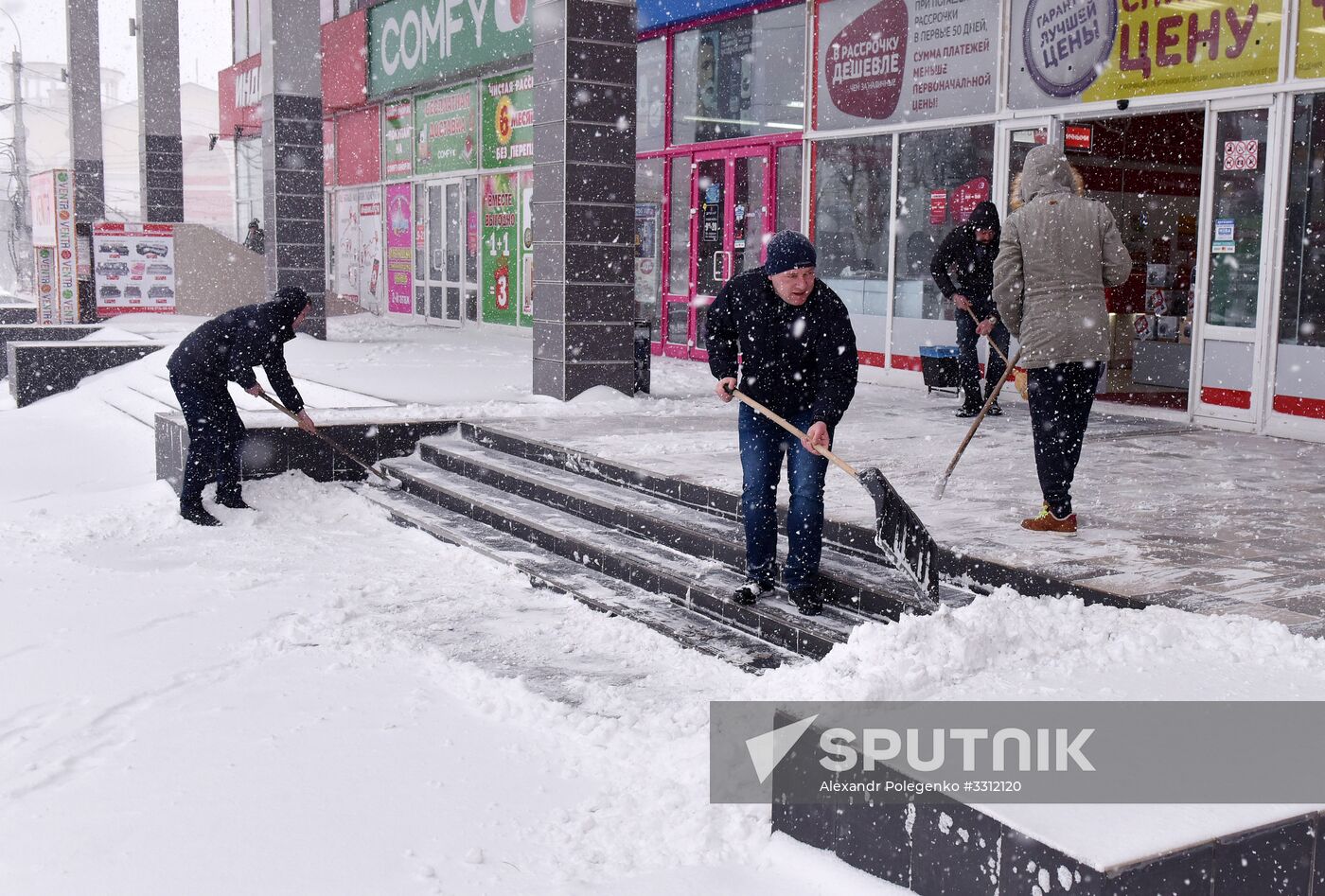 Snowfall in Crimea