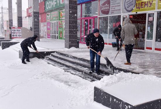 Snowfall in Crimea
