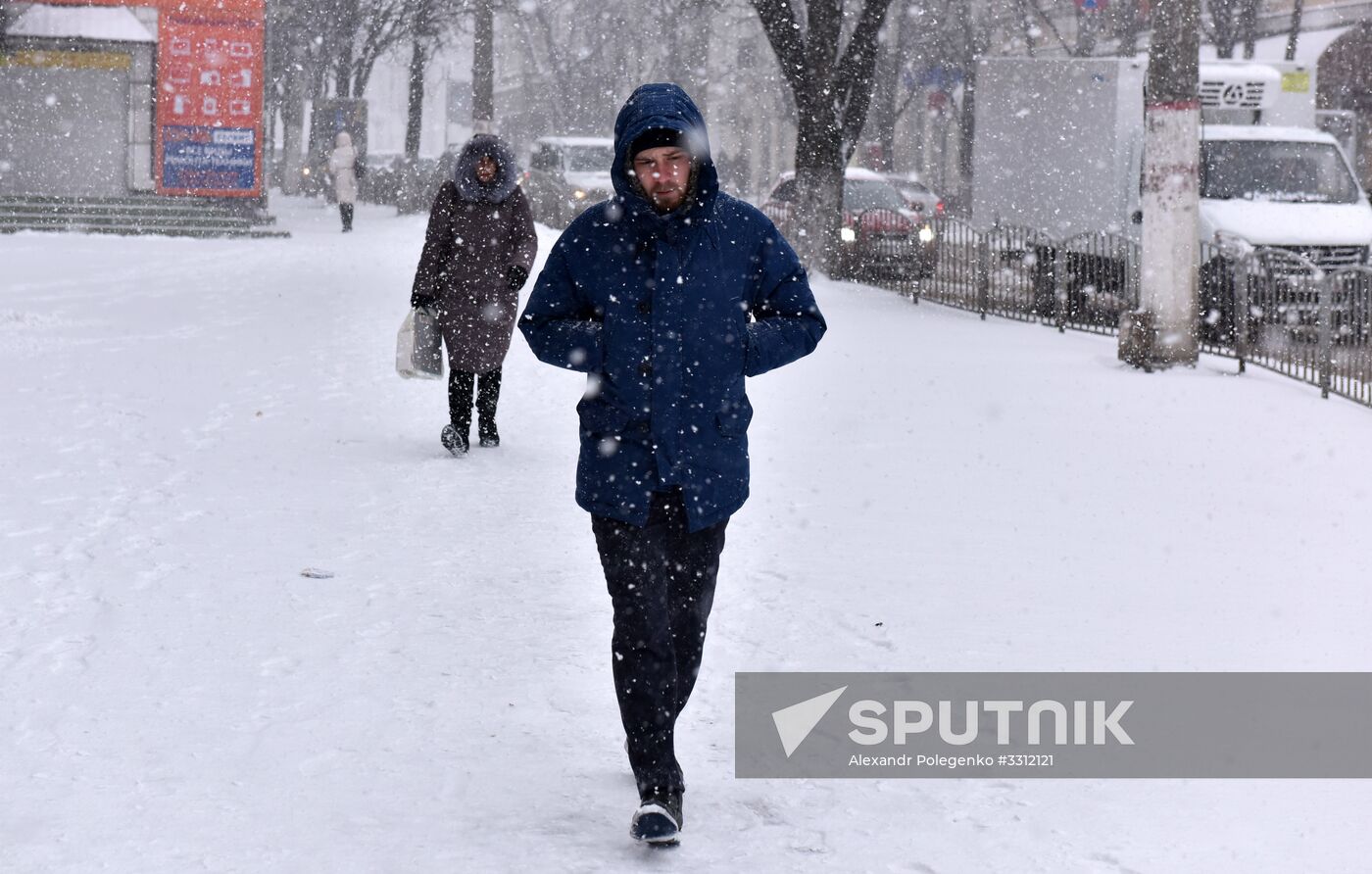 Snowfall in Crimea