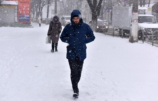 Snowfall in Crimea