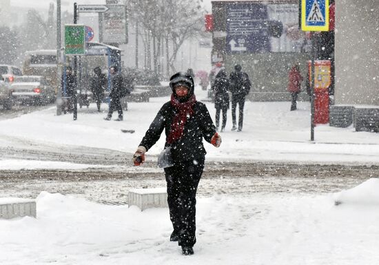 Snowfall in Crimea