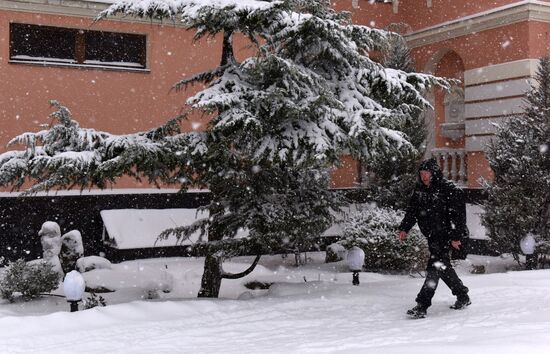 Snowfall in Crimea
