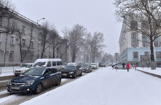 Snowfall in Crimea