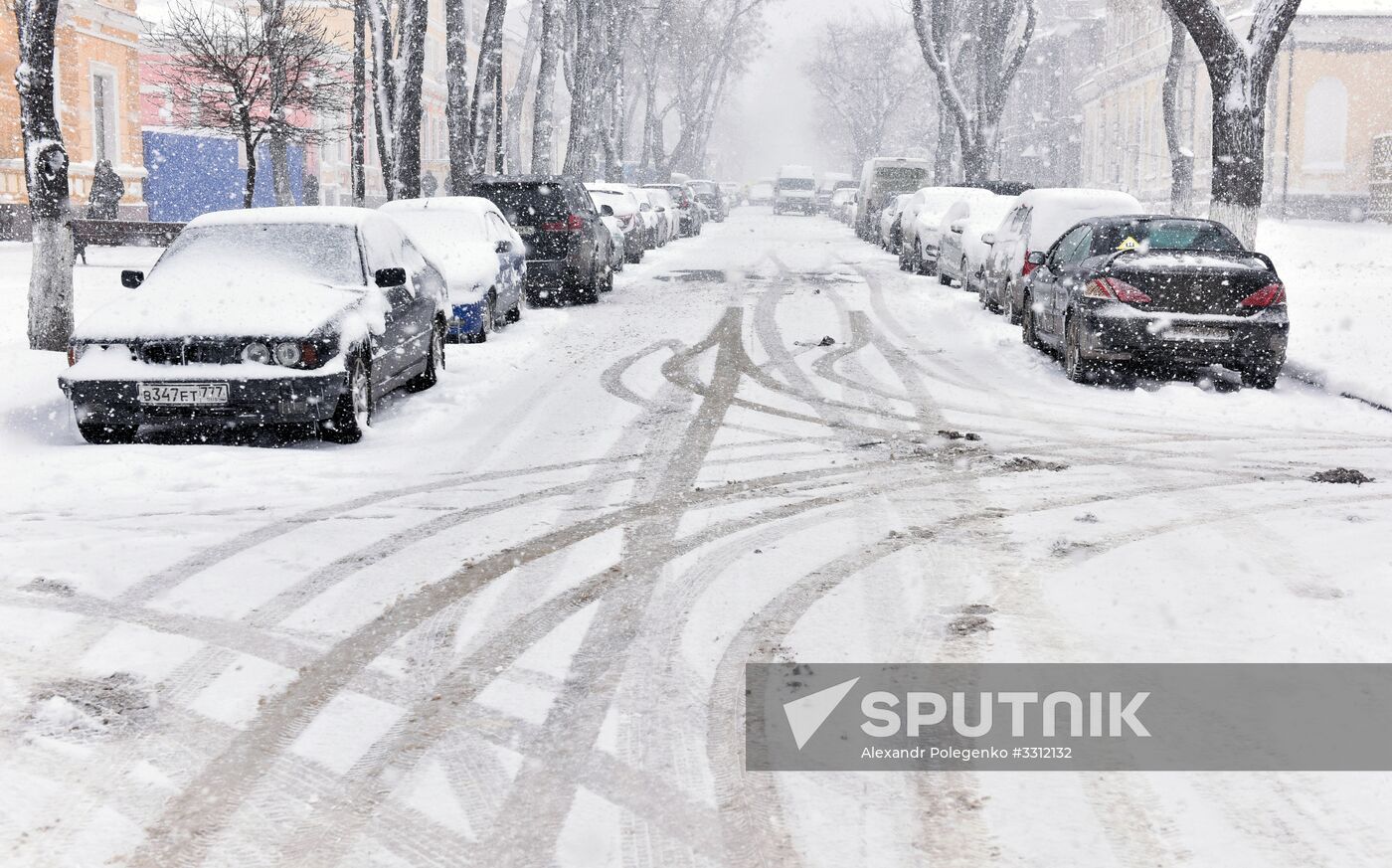 Snowfall in Crimea