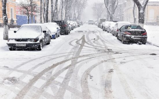 Snowfall in Crimea