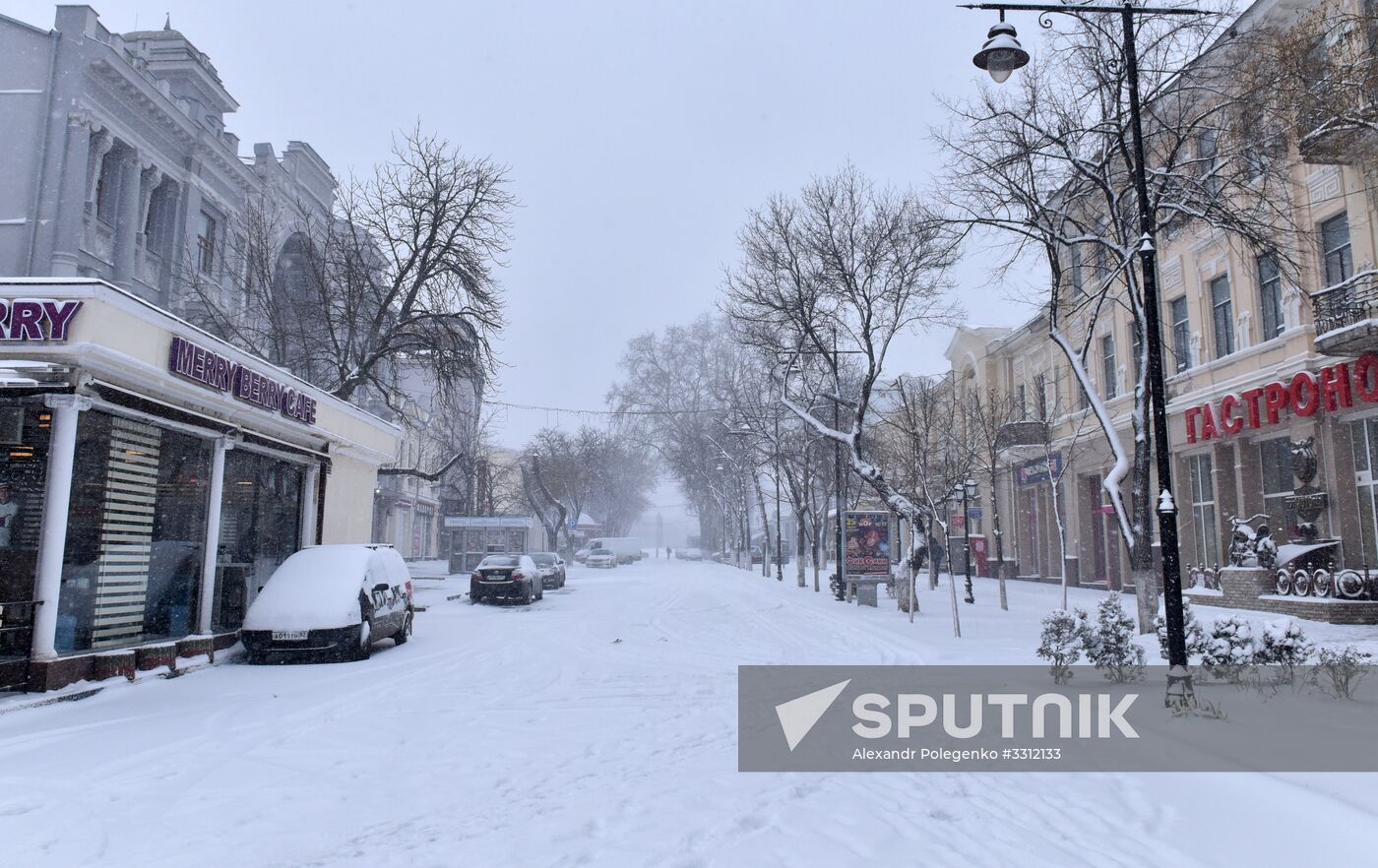 Snowfall in Crimea