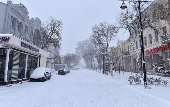 Snowfall in Crimea