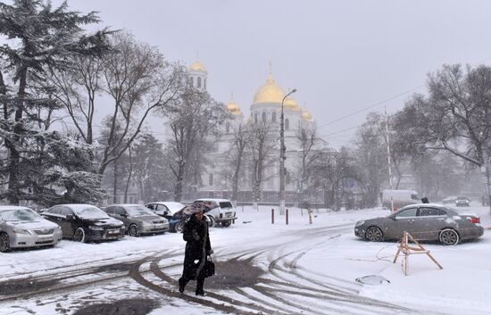 Snowfall in Crimea