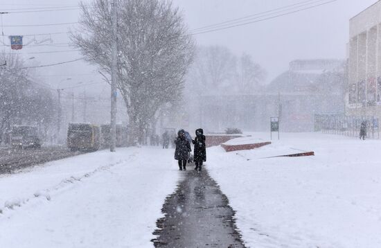 Snowfall in Crimea