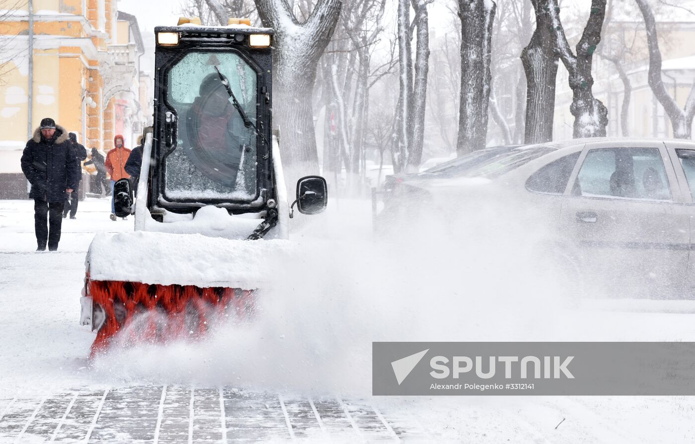 Snowfall in Crimea