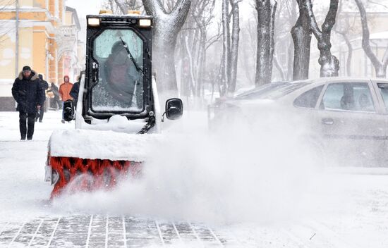 Snowfall in Crimea