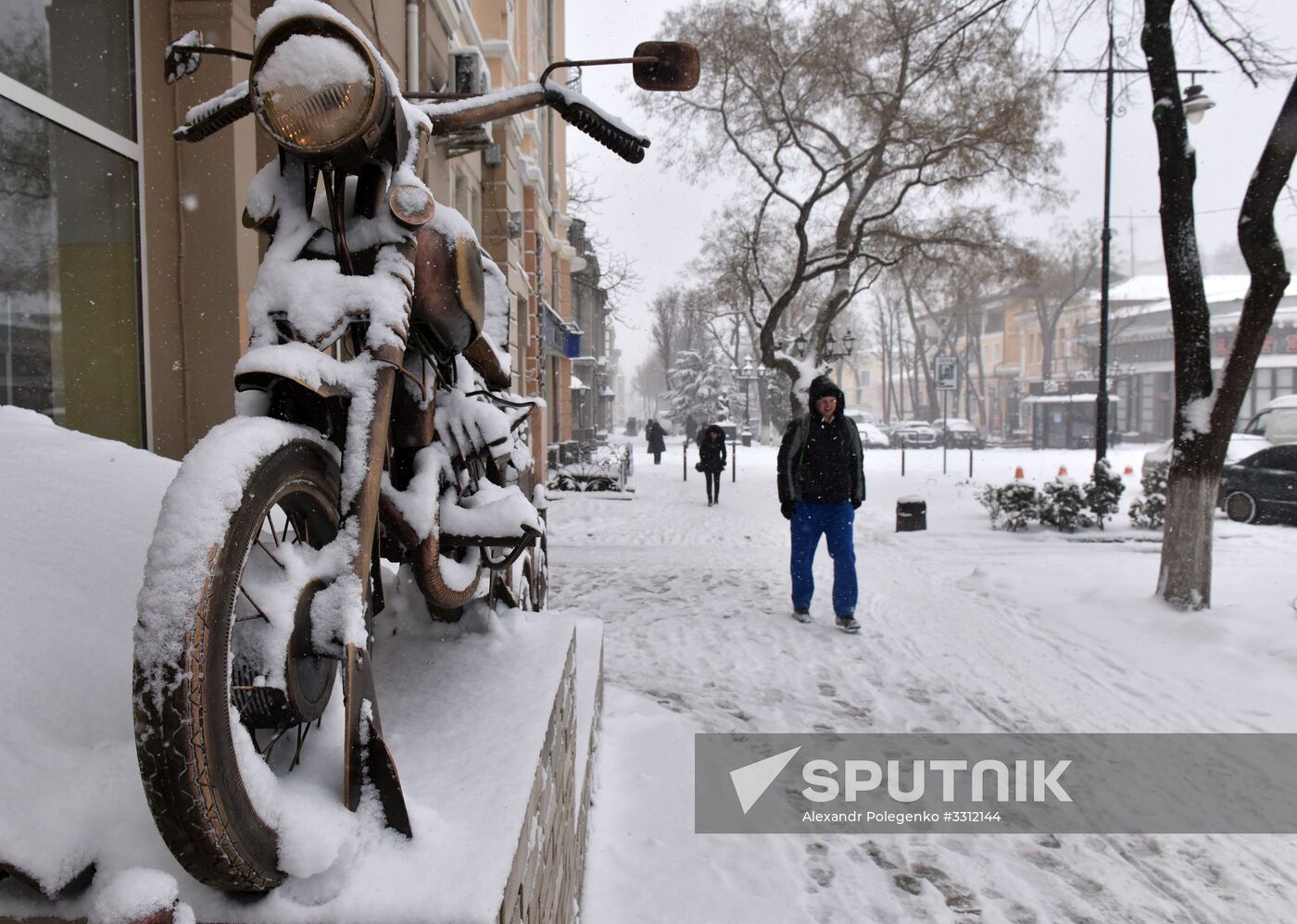 Snowfall in Crimea