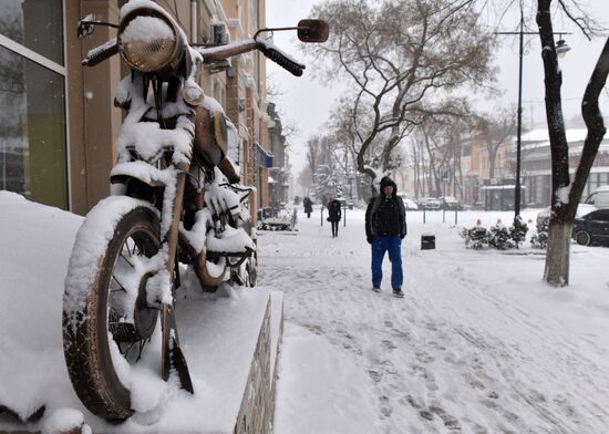 Snowfall in Crimea