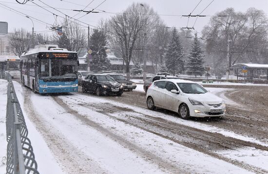 Snowfall in Crimea