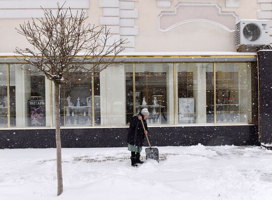 Snowfall in Crimea