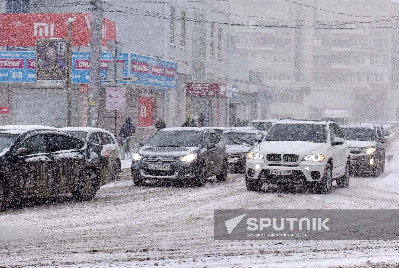 Snowfall in Crimea