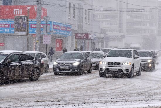 Snowfall in Crimea