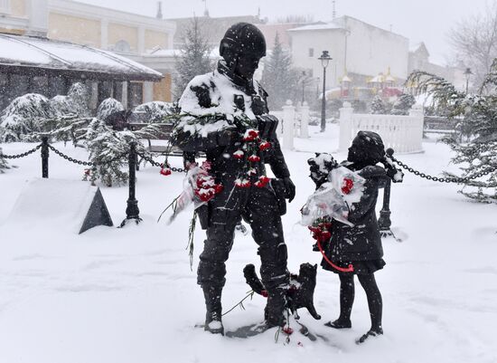 Snowfall in Crimea
