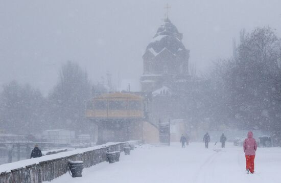 Snowfall in Crimea