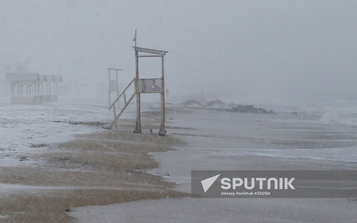 Snowfall in Crimea