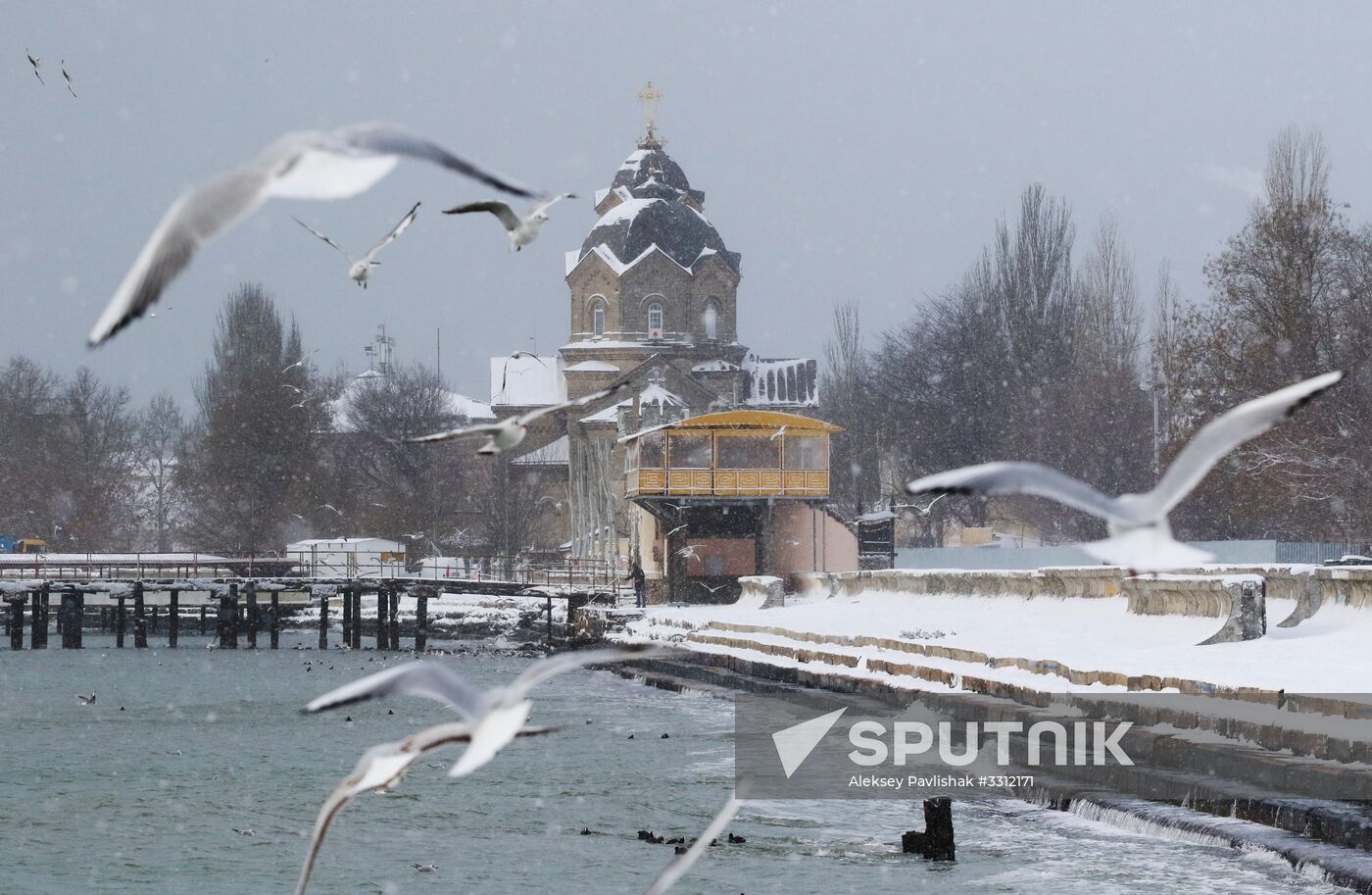Snowfall in Crimea