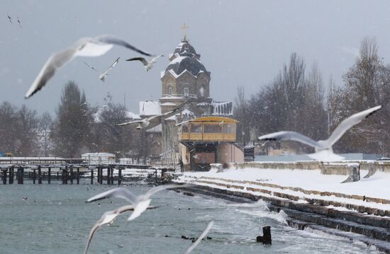Snowfall in Crimea