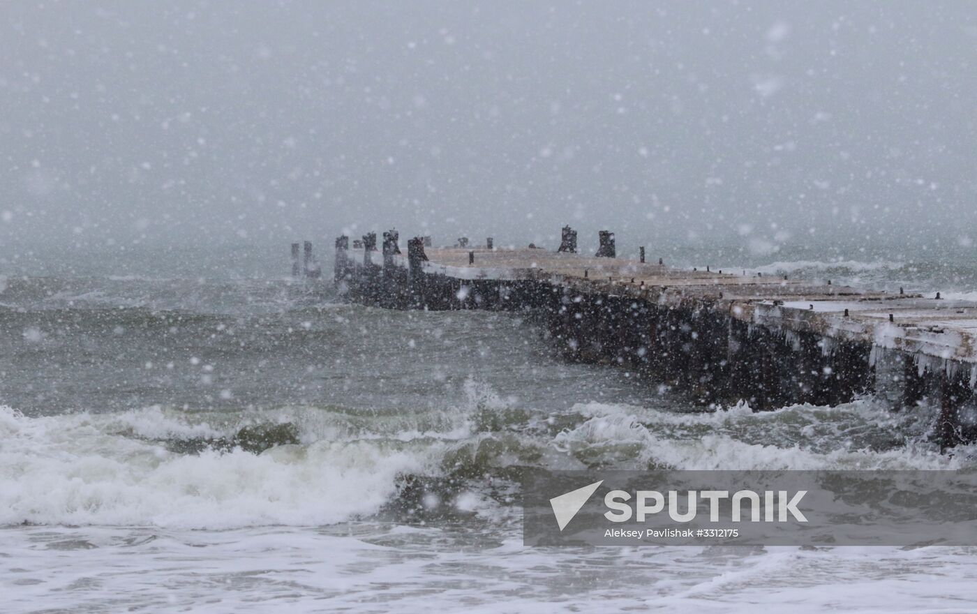 Snowfall in Crimea
