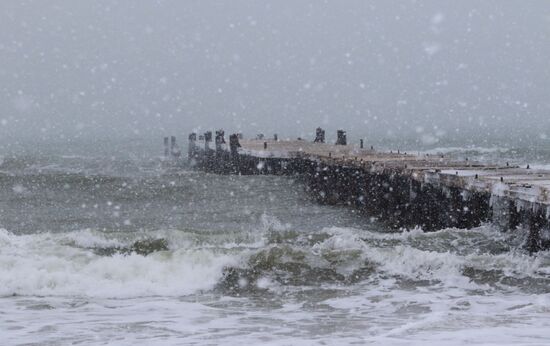 Snowfall in Crimea