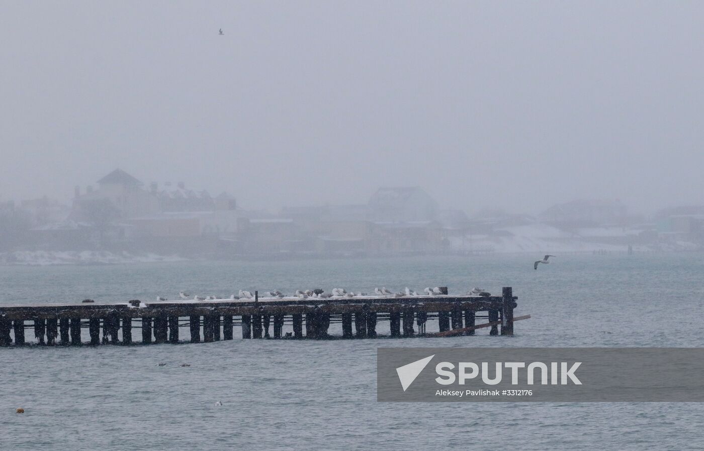 Snowfall in Crimea