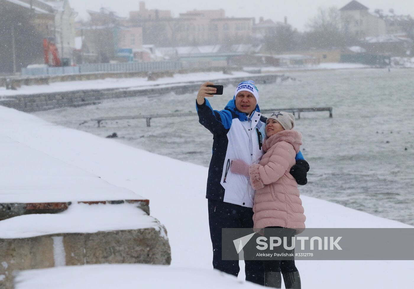 Snowfall in Crimea