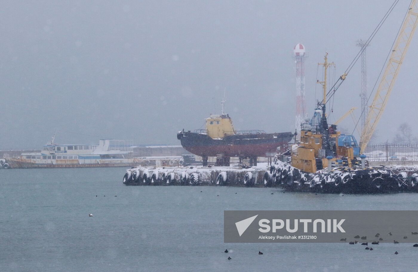 Snowfall in Crimea