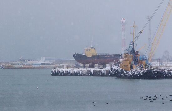 Snowfall in Crimea