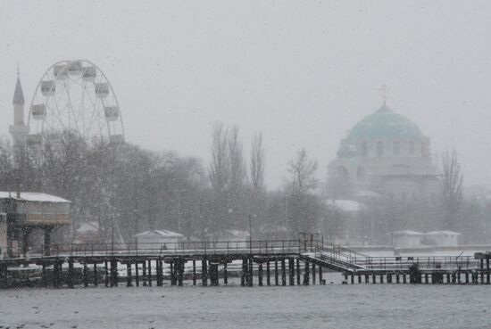 Snowfall in Crimea