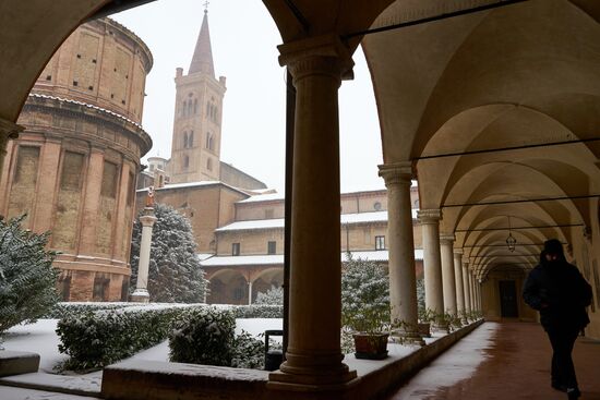 Snowfall in Italy