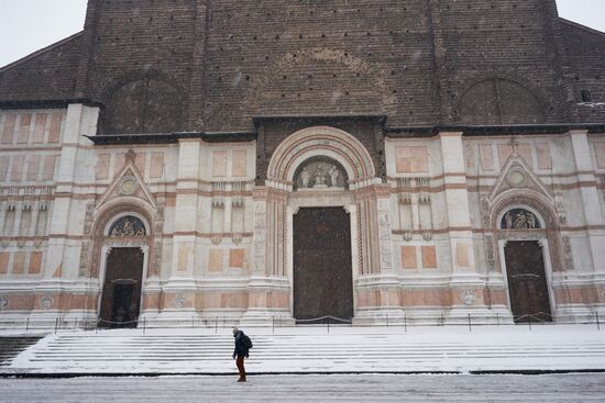 Snowfall in Italy