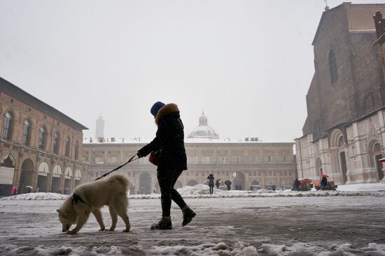 Snowfall in Italy