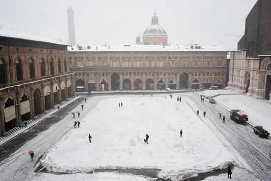 Snowfall in Italy