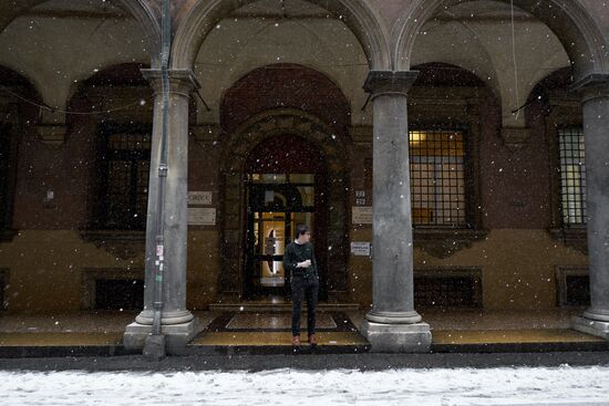 Snowfall in Italy