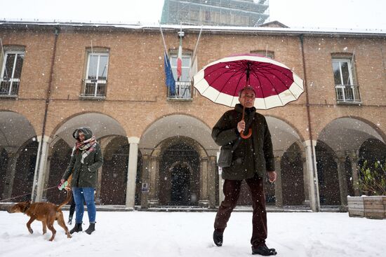 Snowfall in Italy