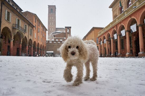 Snowfall in Italy