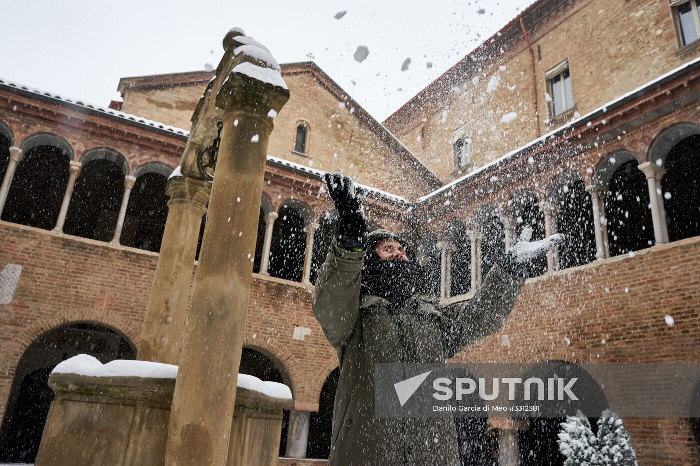 Snowfall in Italy