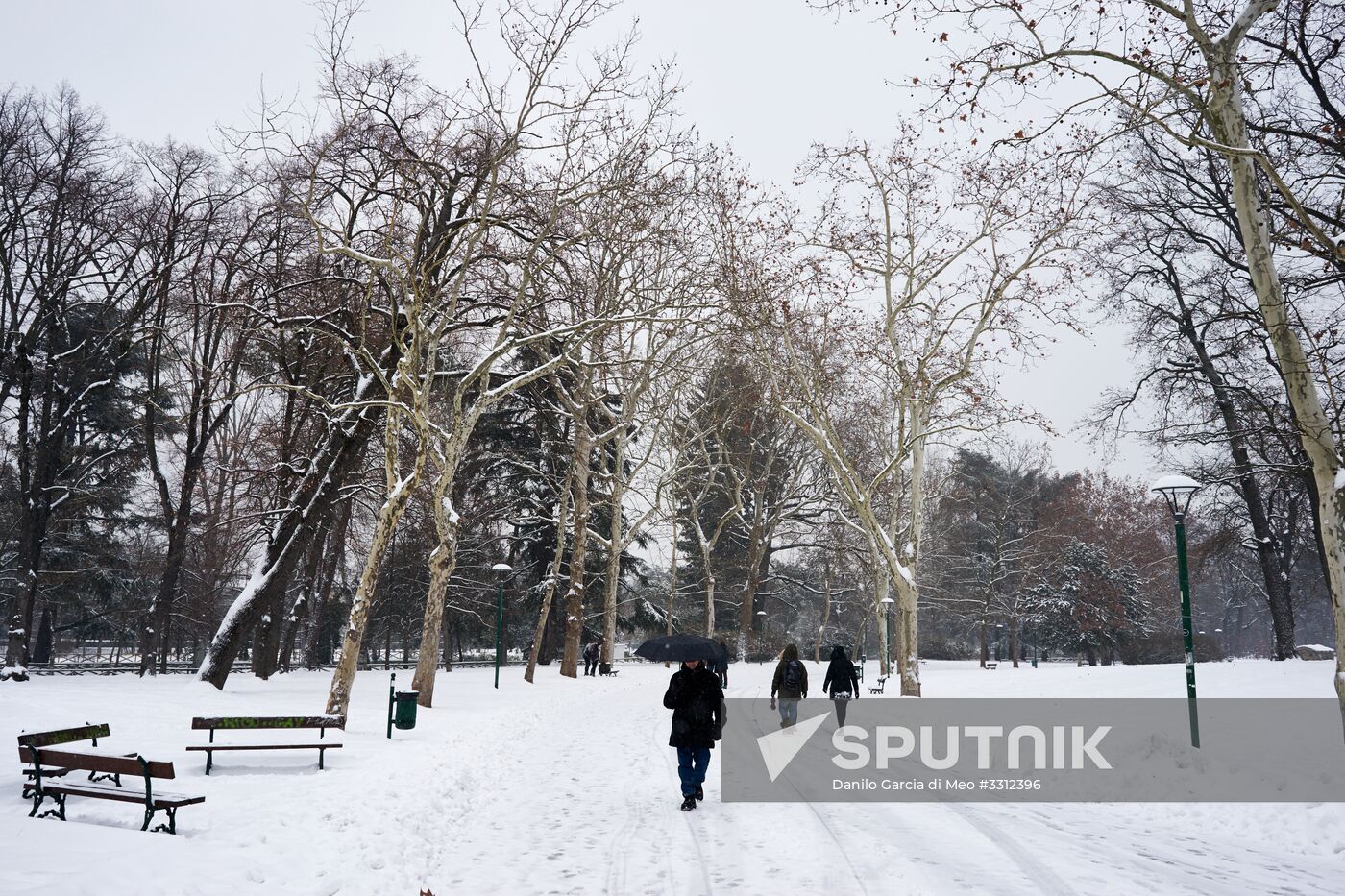 Snowfall in Italy
