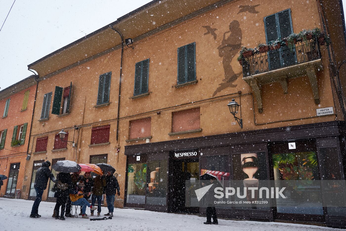 Snowfall in Italy