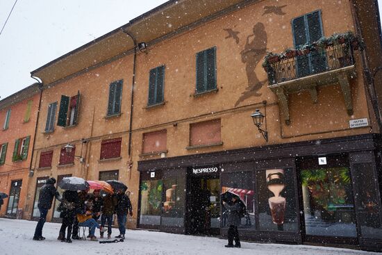 Snowfall in Italy