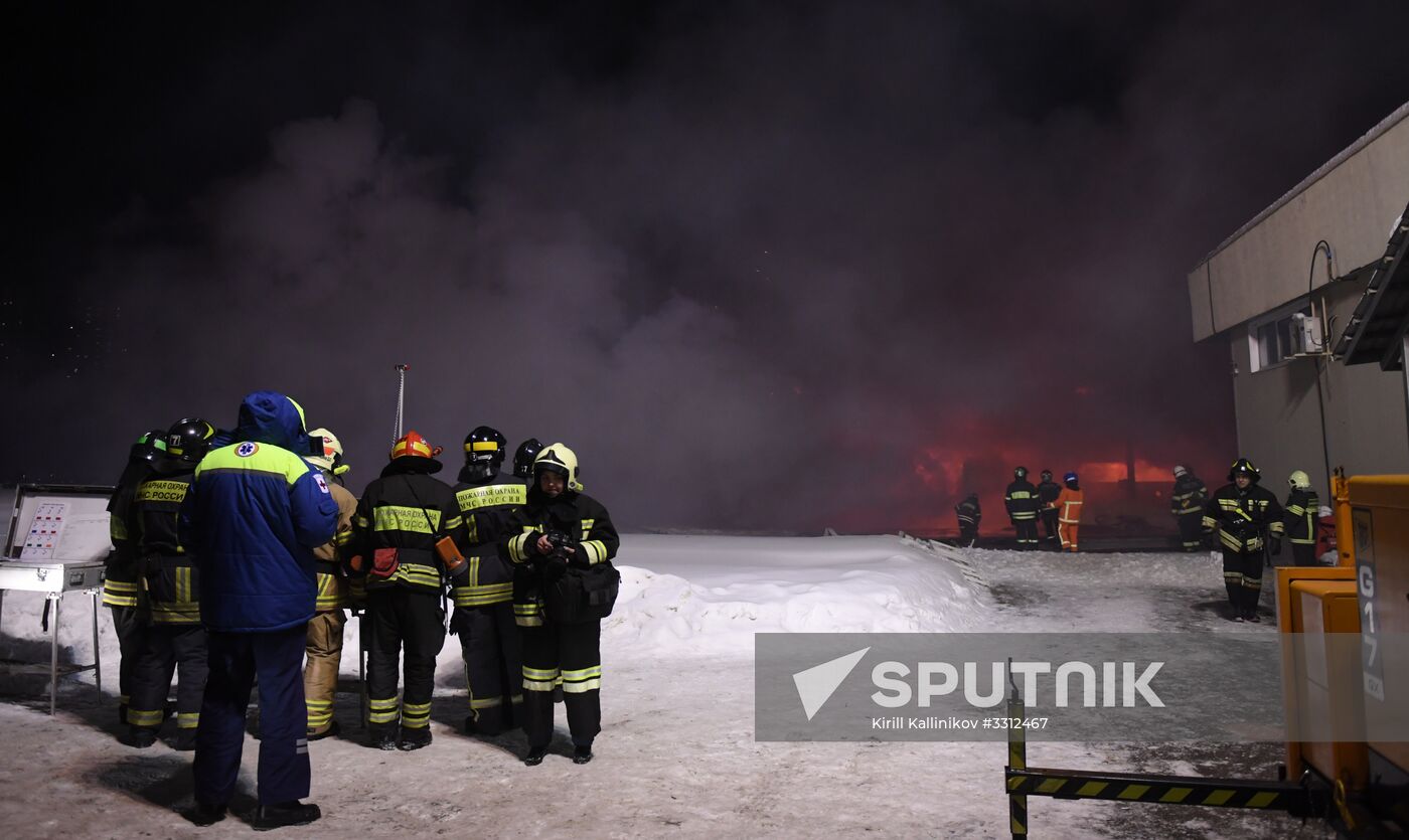 Fire on river cruise boat in Moscow