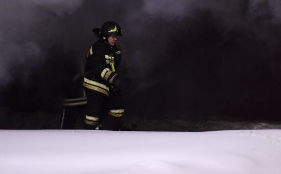 Fire on river cruise boat in Moscow