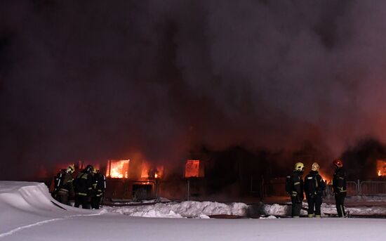 Fire on river cruise boat in Moscow